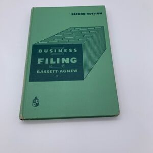 Business Filing by Bassett and Agnew 1955 2nd Edition Hardcover Book Vintage USA